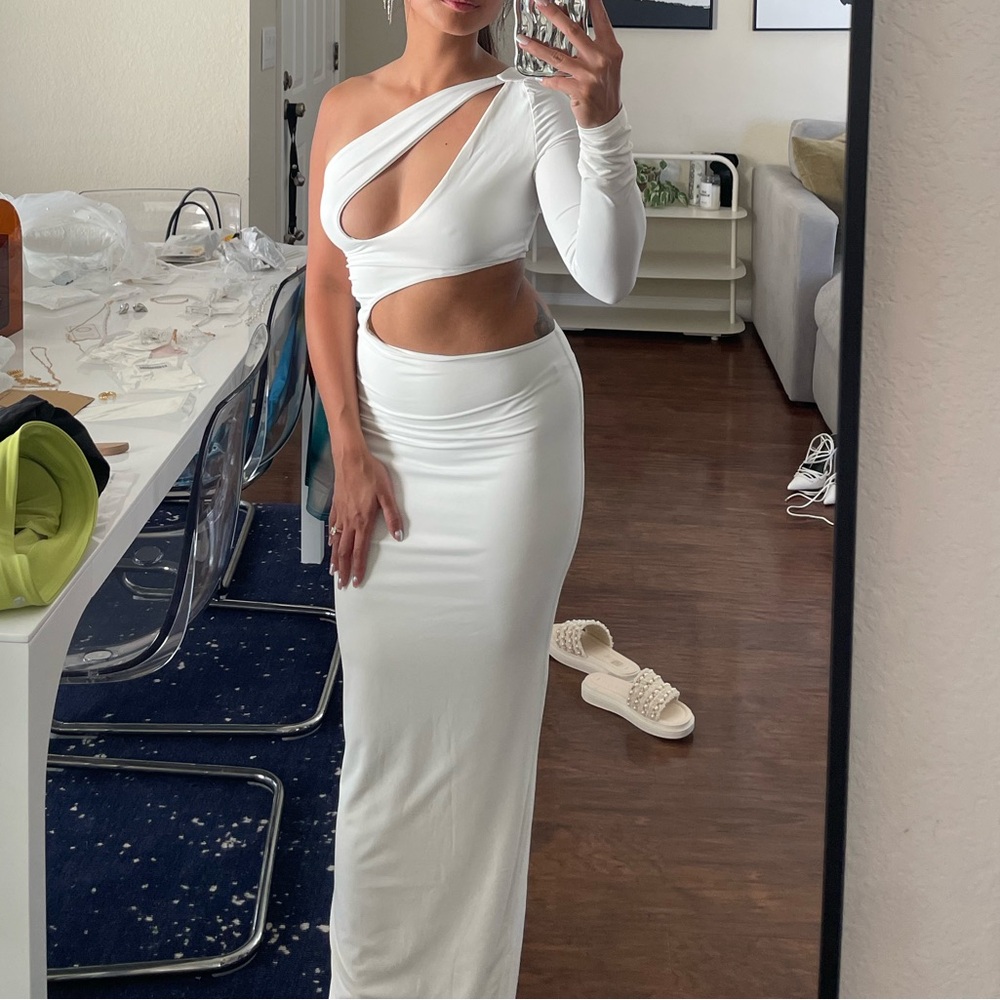 Meshki White Cut-Out Dress